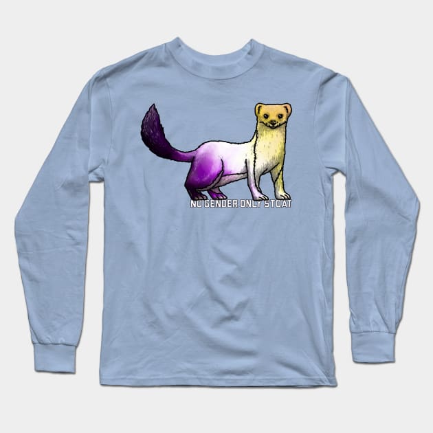 No Gender Only Stoat Long Sleeve T-Shirt by Art by Veya